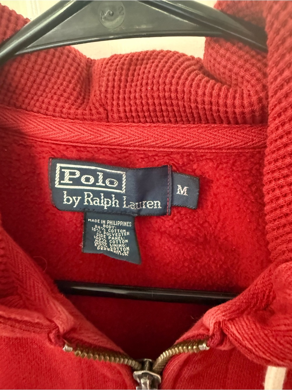 Polo by Ralph Lauren Red Full-Zip Hoodie Sweatshirt Men’s Med - Picture 6 of 6